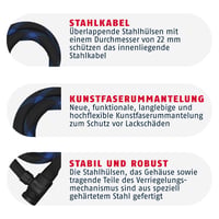 Antifurt cu cablu blindat ABUS Ivera Steel-O-Flex 7200 – Lacăt de siguranță cu cablu de oțel, 110 cm, negru – Nivel de securitate 7 4
