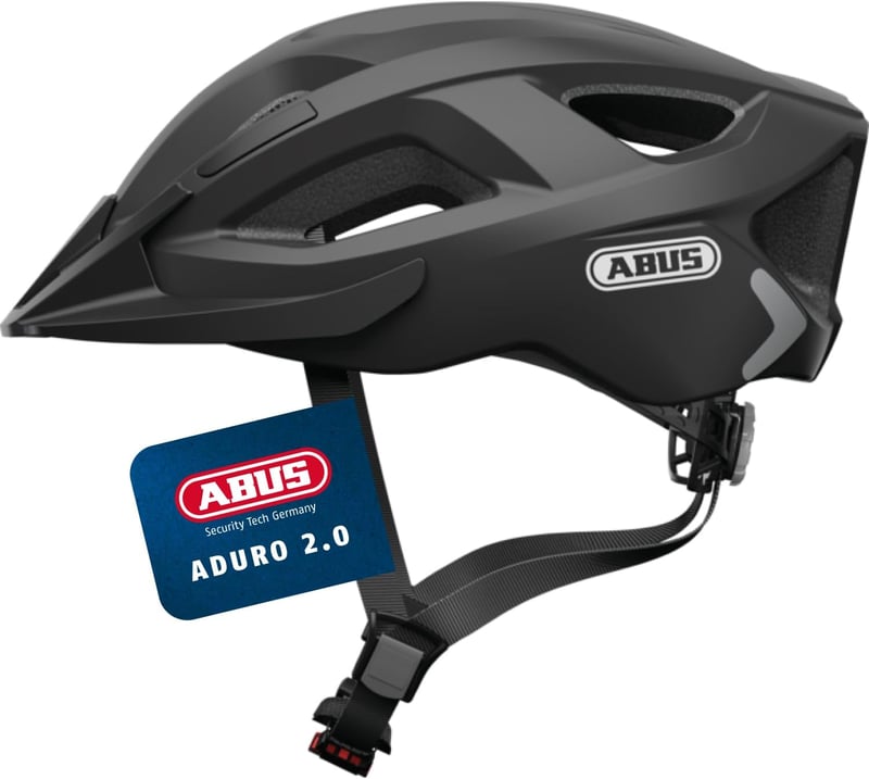 ABUS Aduro 2.0 Városi Kerékpáros Bukósisak Beépített Világítással - Sportos Dizájn, Szellőző, Unisex, Kék, S Méret