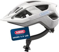 ABUS Aduro 3.0 LED kerékpáros sisak hátsó lámpával férfiaknak és nőknek - M (52 - 58 inches), White Art 1