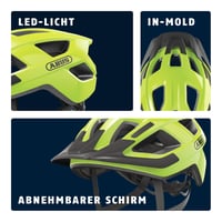 Cască de ciclism ABUS Aduro 3.0 LED - mărimea M, galbenă - cu lumină spate, pentru bărbați și femei, pentru oraș și tururi sportive 4