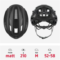 ABUS AirBreaker kerékpáros sisak profi biciklizéshez felnőtteknek és tizenéveseknek - M (52 - 58 inches), Black (velvet black) 3