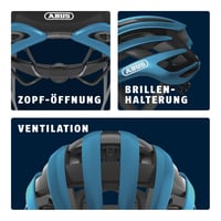 Cestný cyklistický prilba ABUS AirBreaker – Profesionálna ochrana hlavy pre dospelých a mládež, pánska/dámska, veľkosť L, modrá 4