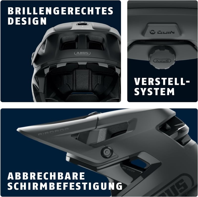 ABUS AirDrop MIPS Fullface MTB Kerékpáros Sisak Downhill Freeride Enduro - M (52 - 58 inches), Black (velvet black)