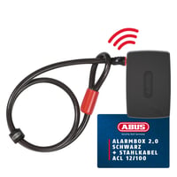 Sistem de alarmă portabil ABUS Alarmbox 2.0 cu cablu de conectare ACL 12/100 pentru biciclete, cărucioare și trotinete electrice, 100 dB, negru 1