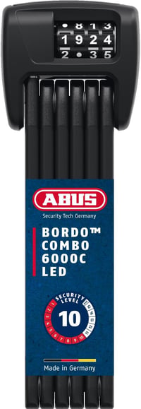ABUS Bordo 6000C LED összehajtható kerékpárzár SH tartóval, 10-es biztonsági szint - 90 cm 1