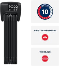 ABUS Bordo 6000C LED összehajtható kerékpárzár SH tartóval, 10-es biztonsági szint - 90 cm 2