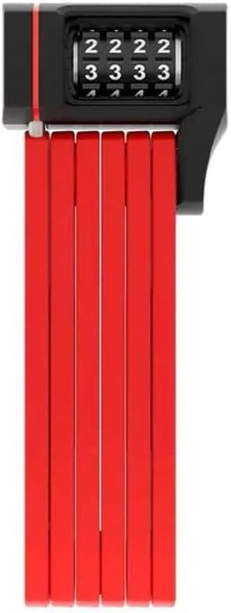ABUS Bordo uGrip 5700C SH összecsukható kerékpárzár számkombinációs 5mm acélrúd - 80 cm, Single, Red