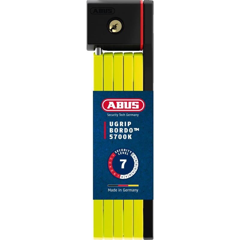 Skladací zámok na bicykel ABUS Bordo uGrip 5700K SH s držiakom - svetlozelený - 80 cm