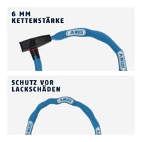 Reťazový zámok na bicykel ABUS Catena 6806K – Tvrdená oceľ, textilný obal, 85 cm, modrý – Úroveň zabezpečenia 6 4