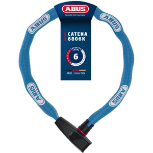ABUS Catena 6806K lanac za bicikl – kaljeni čelik, tekstilna navlaka, plava, 85 cm, sigurnosna razina 6