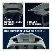 Cască de ciclism MTB ABUS Cliffhanger - Orificii mari de ventilație și sistem de reglare TriVider - Gri/Galben - Mărimea S 4