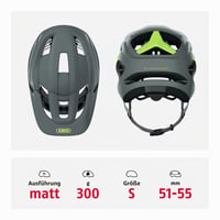Cască de ciclism MTB ABUS Cliffhanger - Orificii mari de ventilație și sistem de reglare TriVider - Gri/Galben - Mărimea S 3