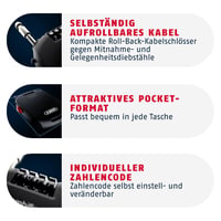 Lacăt cu cifru ABUS Combiflex 2502/85 – cablu de oțel de 85 cm – pentru securizarea bagajelor, a echipamentului de schi și a căștilor – cu cod numeric – negru 4
