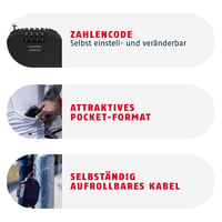 Lacăt cu cifru ABUS Combiflex 2503/120 – cablu de oțel de 120 cm – pentru securizarea bagajelor, echipamentelor de schi și căștilor – negru 3