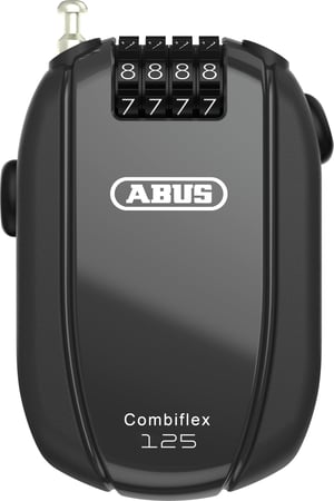 ABUS Combiflex Trip 125 kabelska brava za osiguranje skijaške opreme, kaciga, dječjih kolica i prtljage - 125 cm, 3 mm, s brojčanom kombinacijom, crna