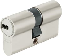Cilindru profilat ABUS D6XNP 45/45, dublu, cu card de securitate și 5 chei, argintiu, cu funcție de urgență (ambreiaj) 4