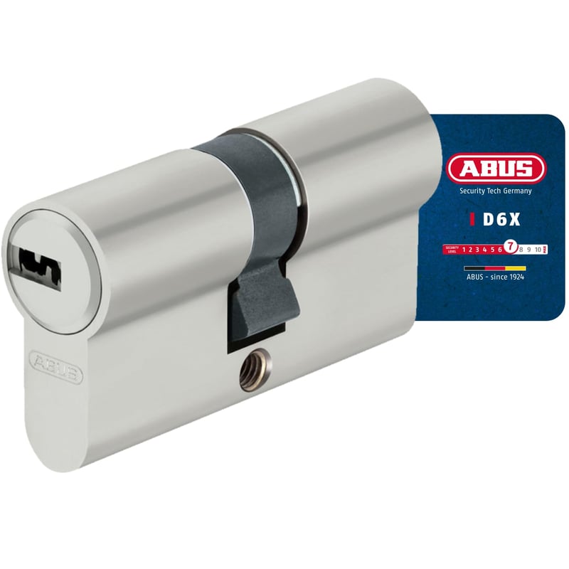 ABUS D6XNP Profilzylinder Duplahengerzár 30/45 mm - 5 kulccsal és kulcskártyával, ezüst