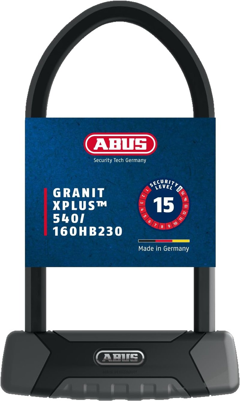 ABUS Granit XPlus 540 U-lakat USH konzollal, 13 mm kengyelzár - fekete