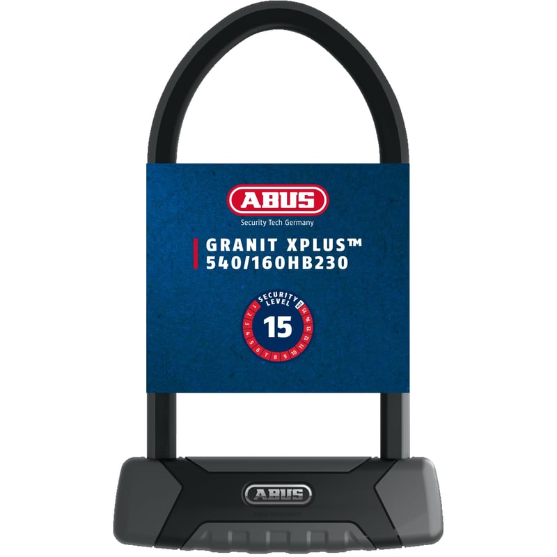 Zámok na bicykel ABUS Granit XPlus 540 U + držiak EaZy KF - Zámok na bicykel s pevným parabolickým strmeňom - Výška strmeňa 300 mm - Úroveň zabezpečenia 15