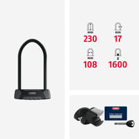 Zámok na bicykel ABUS Granit XPlus 540 U + držiak EaZy KF - Zámok na bicykel s pevným parabolickým strmeňom - Výška strmeňa 300 mm - Úroveň zabezpečenia 15 3