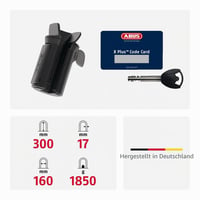 Antifurt tip U ABUS Granit XPlus 540 cu suport SH B - Dispozitiv de blocare pentru bicicletă cu cilindru XPlus, protecție împotriva manipulării - Lungime tijă 230 mm - Nivel de securitate 15 4