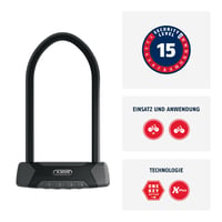 Antifurt tip U ABUS Granit XPlus 540 cu suport SH B - Dispozitiv de blocare pentru bicicletă cu cilindru XPlus, protecție împotriva manipulării - Lungime tijă 230 mm - Nivel de securitate 15 3