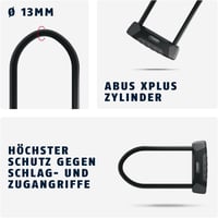ABUS Granit XPlus 540 U-lakat USH konzollal - 13 mm kengyel, biztonsági szint 15 2