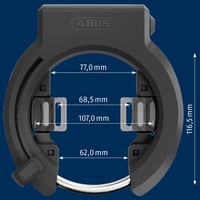 Antifurt Cadru Bicicletă ABUS Granit XPlus 6950M – Reglabil Universal, pentru Toate Cadrele de Bicicletă Standard – Varianta NR (Fără Cheie în Poziție Deschisă) 3