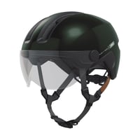 Mestská cyklistická prilba ABUS HUD-Y ACE so štítom a magnetickým nabíjateľným zadným LED svetlom – veľkosť S (51-55 cm) – béžová (Champagne Gold) 6