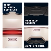 Cască de ciclism urban ABUS HUD-Y cu lumină LED magnetică spate și cataramă magnetică - Beige Matt - Mărimea M - Pentru bărbați și femei 5