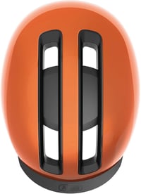Mestská cyklistická prilba ABUS HUD-Y s magnetickým LED zadným svetlom – oranžová – veľkosť M 5