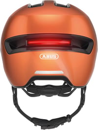 Mestská cyklistická prilba ABUS HUD-Y s magnetickým LED zadným svetlom – oranžová – veľkosť M 4