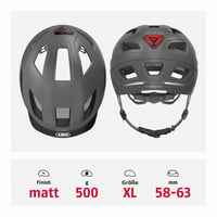 Cyklistická prilba ABUS Hyban 2.0 City XL (58-63 cm) čierna so zadným svetlom 3
