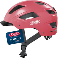 ABUS Hyban 2.0 Kerékpáros Sisak Hátsó Lámpa Férfi Női ABS Héj - M (52 - 58 inches), Red (living coral) 1