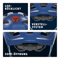 Cyklistická prilba ABUS Hyban 2.0 so zadným svetlom, Core Blue, veľkosť M (52-58 cm), unisex, ABS škrupina, mestská prilba pre mužov a ženy 5