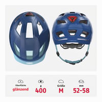 Cyklistická prilba ABUS Hyban 2.0 so zadným svetlom, Core Blue, veľkosť M (52-58 cm), unisex, ABS škrupina, mestská prilba pre mužov a ženy 3