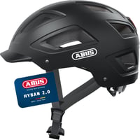 Cască de ciclism ABUS Hyban 2.0 cu lumină spate, mărimea M (52-58 cm), Velvet Black, carcasă dură ABS, pentru bărbați și femei 1
