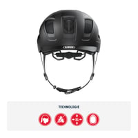 Cască de ciclism ABUS Hyban 2.0 cu lumină spate, mărimea M (52-58 cm), Velvet Black, carcasă dură ABS, pentru bărbați și femei 2