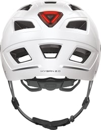 Cyklistická prilba ABUS Hyban 2.0 so zadným svetlom, Polar White, veľkosť M (52-58 cm), pánska a dámska mestská cyklistická prilba s ABS škrupinou 4