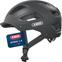 Cyklistická prilba ABUS Hyban 2.0 so zadným svetlom, titánová čierna, veľkosť M (52-58 cm), unisex, tvrdá škrupina ABS 1
