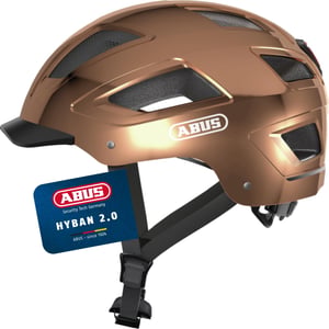 ABUS Hyban 2.0 biciklistička kaciga sa stražnjim svjetlom, unisex - brončana (Chrome Rose) - M (52-58 cm)