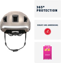 ABUS HYP-E kerékpáros bukósisak első/hátsó villogóval, e-bike/S-pedelec - S-es méret - bézs 2
