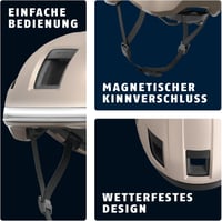 ABUS HYP-E kerékpáros bukósisak első/hátsó villogóval, e-bike/S-pedelec - S-es méret - bézs 3
