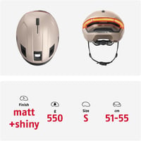 ABUS HYP-E kerékpáros bukósisak első/hátsó villogóval, e-bike/S-pedelec - S-es méret - bézs 5