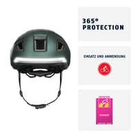 Cască de ciclism ABUS HYP-E cu lumină intermitentă față și spate, mărimea M, verde – compatibilă cu biciclete electrice și S-Pedelec, pentru adulți 2