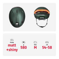 Cască de ciclism ABUS HYP-E cu lumină intermitentă față și spate, mărimea M, verde – compatibilă cu biciclete electrice și S-Pedelec, pentru adulți 5