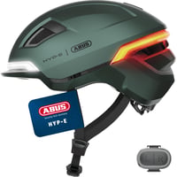 Cască de ciclism ABUS HYP-E cu lumină intermitentă față și spate, mărimea M, verde – compatibilă cu biciclete electrice și S-Pedelec, pentru adulți 1