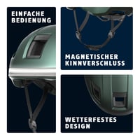 Cască de ciclism ABUS HYP-E cu lumină intermitentă față și spate, mărimea M, verde – compatibilă cu biciclete electrice și S-Pedelec, pentru adulți 3