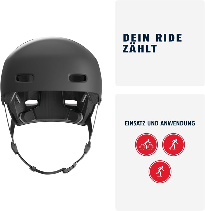 ABUS Indy Kerékpáros Sisak - BMX, Slopestyle, Gördeszkázás és Hegyi Kerékpározás - Ütéselnyelő Technológia - L (57 - 61 cm), Black (velvet black)