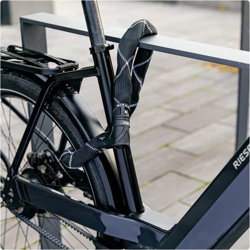 ABUS Iven Chain 8210 Láncos Kerékpárzár Edzett Acél Szintetikus Bevonattal - 140 cm, Single, Black